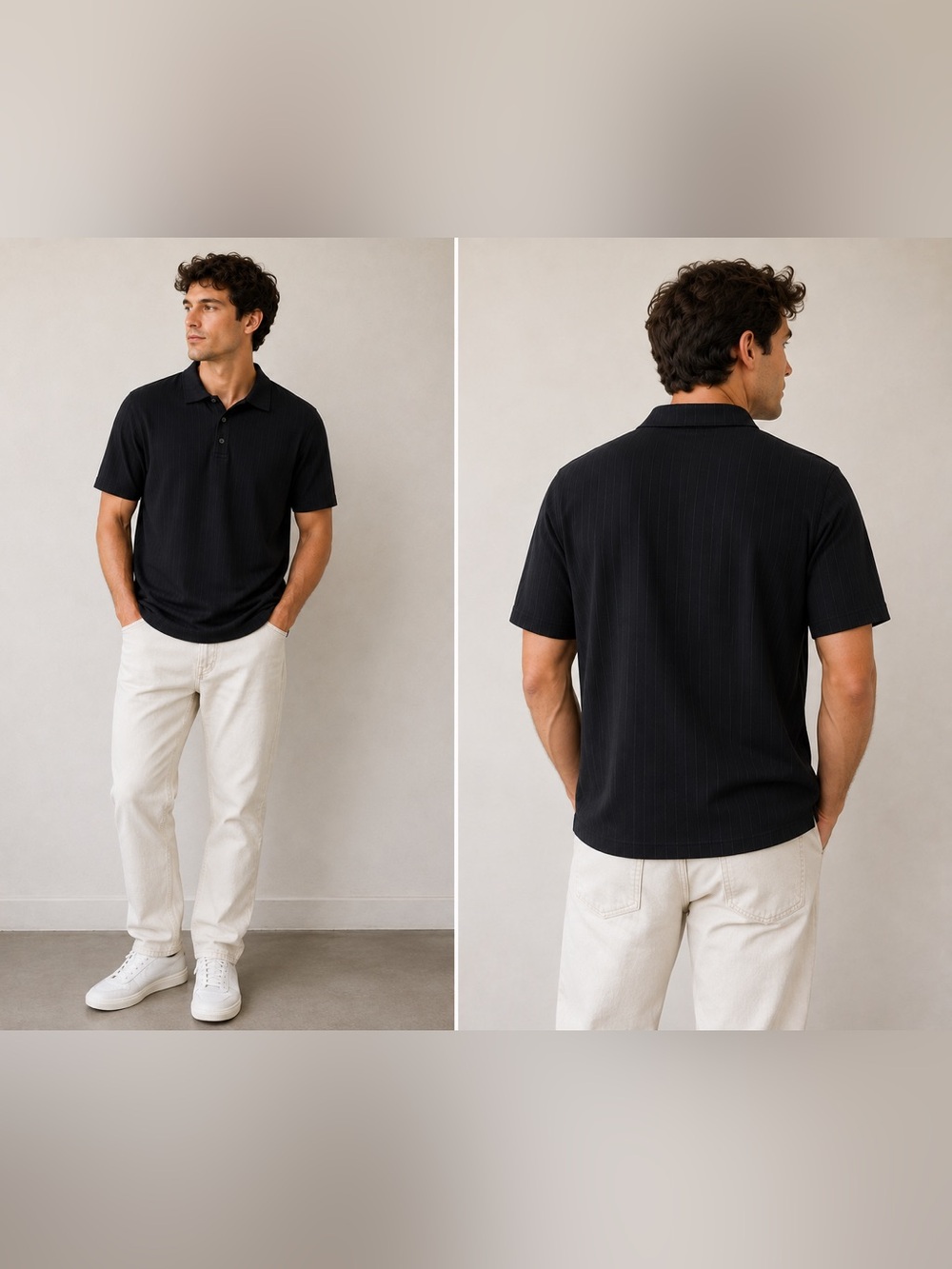 John Henry Men’s Light Weight Golf Polo Size L Black